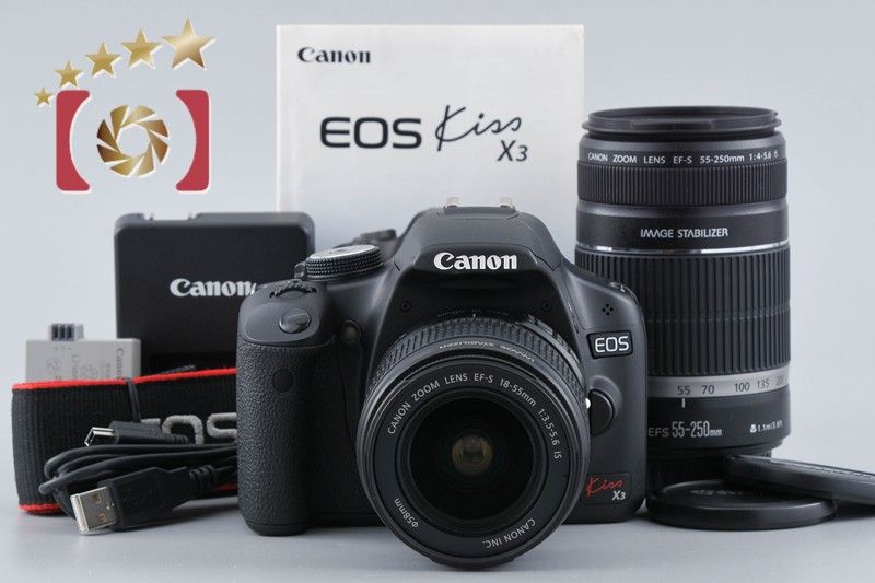中古】Canon キヤノン EOS Kiss X3 ダブルズームキット シャッター回数 