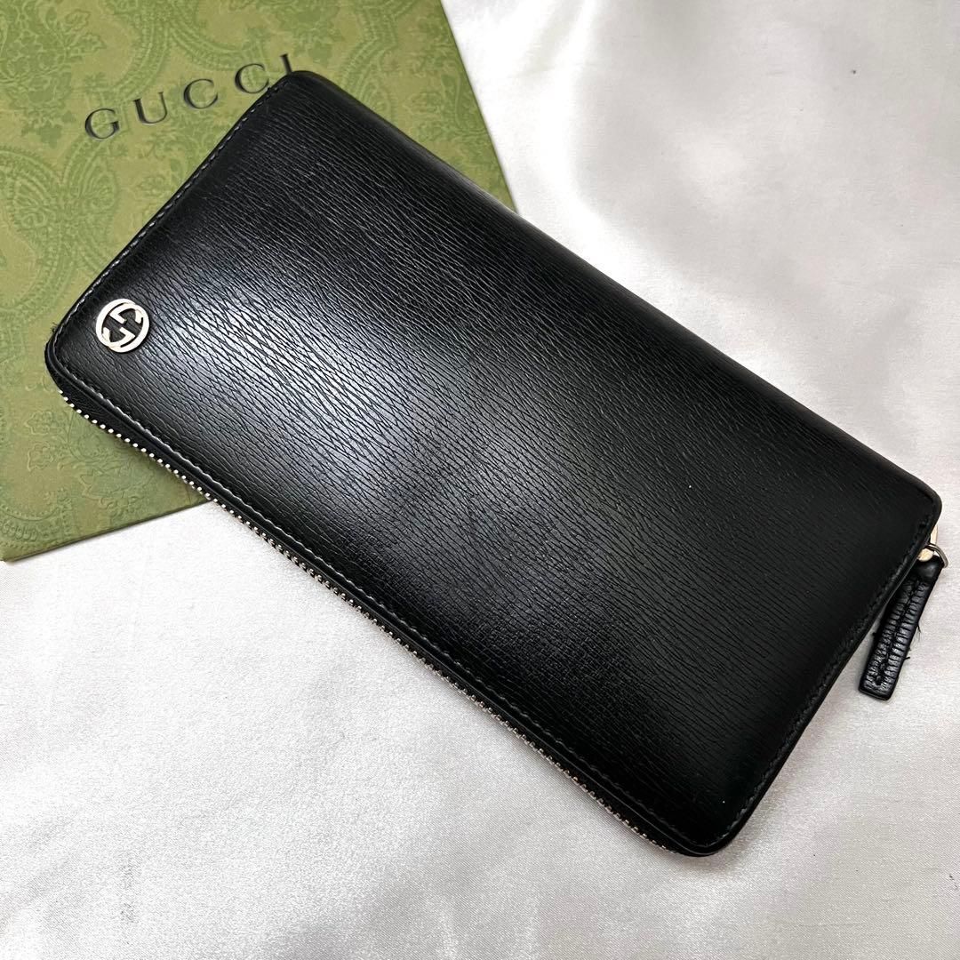 ◇美品◇グッチ 長財布 ラウンドジップ インターロッキングGG 309705 