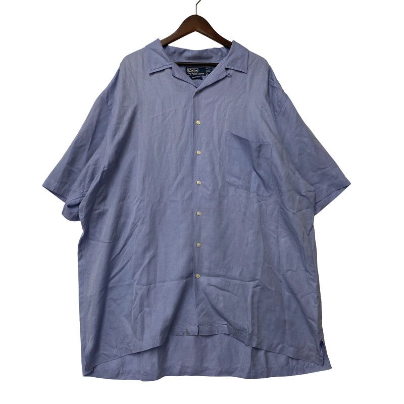 【品】Polo by Ralph Lauren ポロバイラルフローレン CALDWELL コールドウェル 90S SILK LINEN SS OPEN COLLAR SHIRT シャツ トップス 半袖 【146-251110-cs-04-izu】