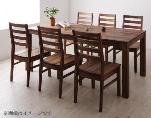ダイニングセット（テーブル&チェア） 総無垢材ダイニング 6人 7点セット(テーブル+チェア6脚) ウォールナット 板座 W180