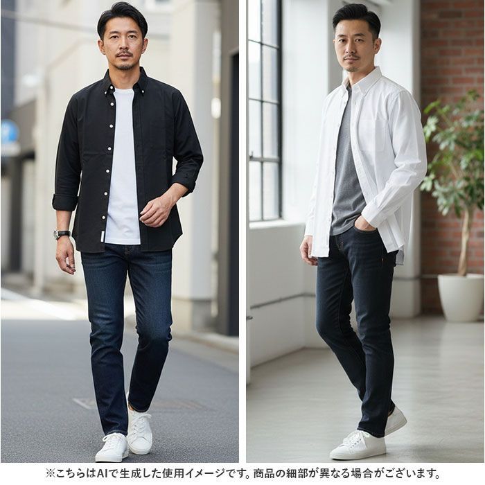 WHITE  サイズ18.5  HOUSTON OXFORD BD SHIRTS CLASSIC FIT HOUSTON ヒューストン シャツ オックスフォードボタンダウンシャツ 無地シャツ 長袖シャツ メンズシャツ カジュアルシャツ アメカジシャツ