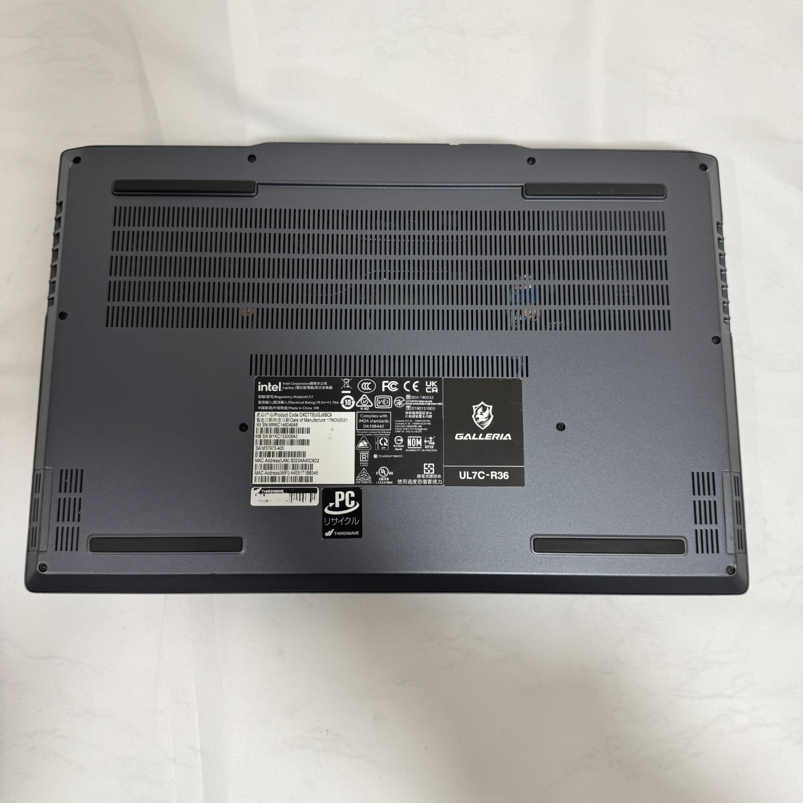 RTX3060/i7】GALLERIA ノートPC 中古 16GB 500GB SSD - メルカリ