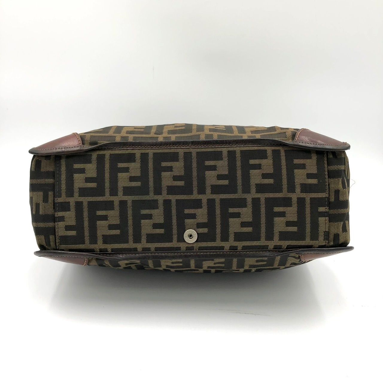 フェンディ FENDI ズッカ柄 トートバッグ キャンバス レザー ブラウン 