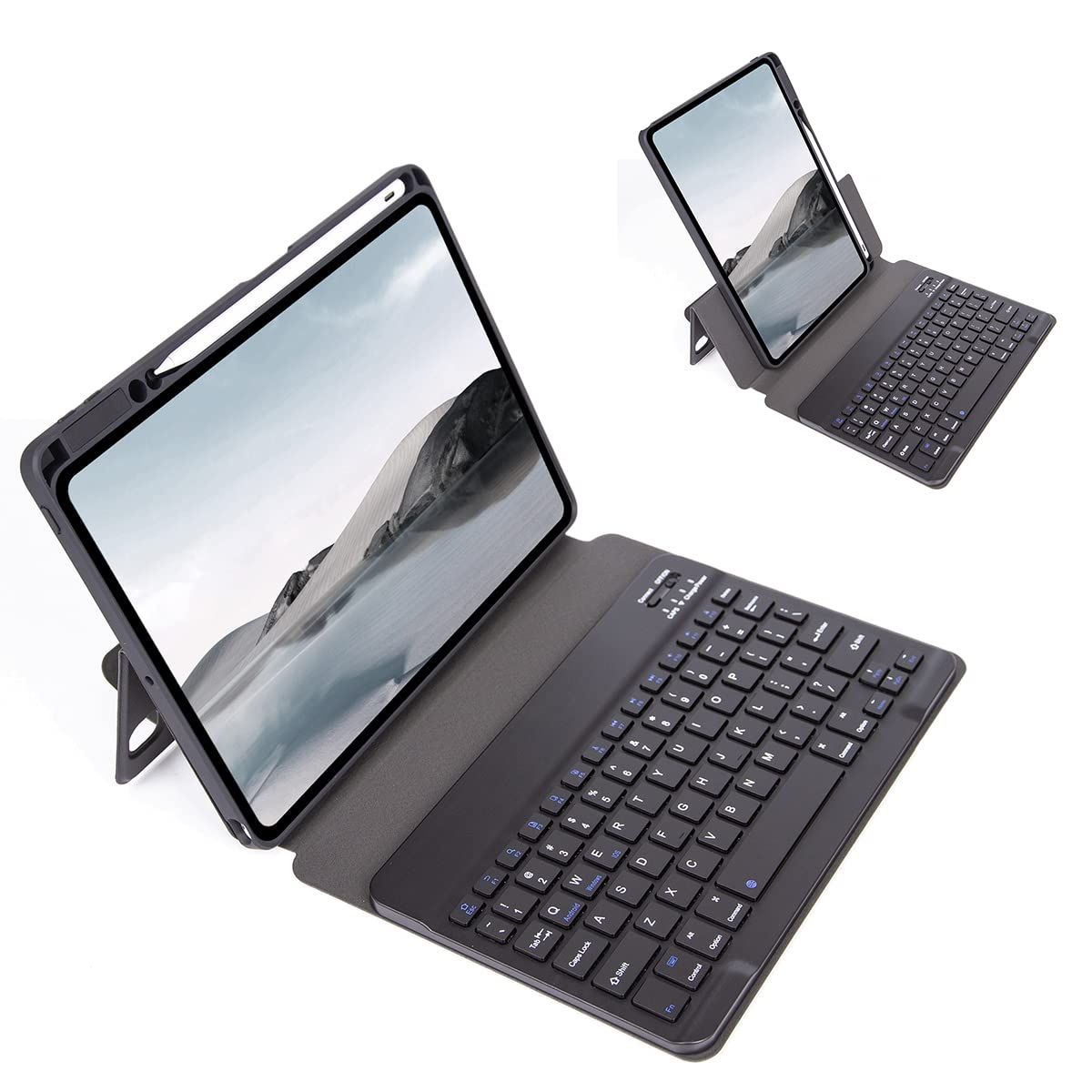 新品 磁気吸着 iPad第10世代 2022/ iPad (A16) 2025 第11世代 兼用キーボードケース マグネット式 クリア背面カバー取り外し可能 横/縦置き ペンシル収納 全面保護 ブラック