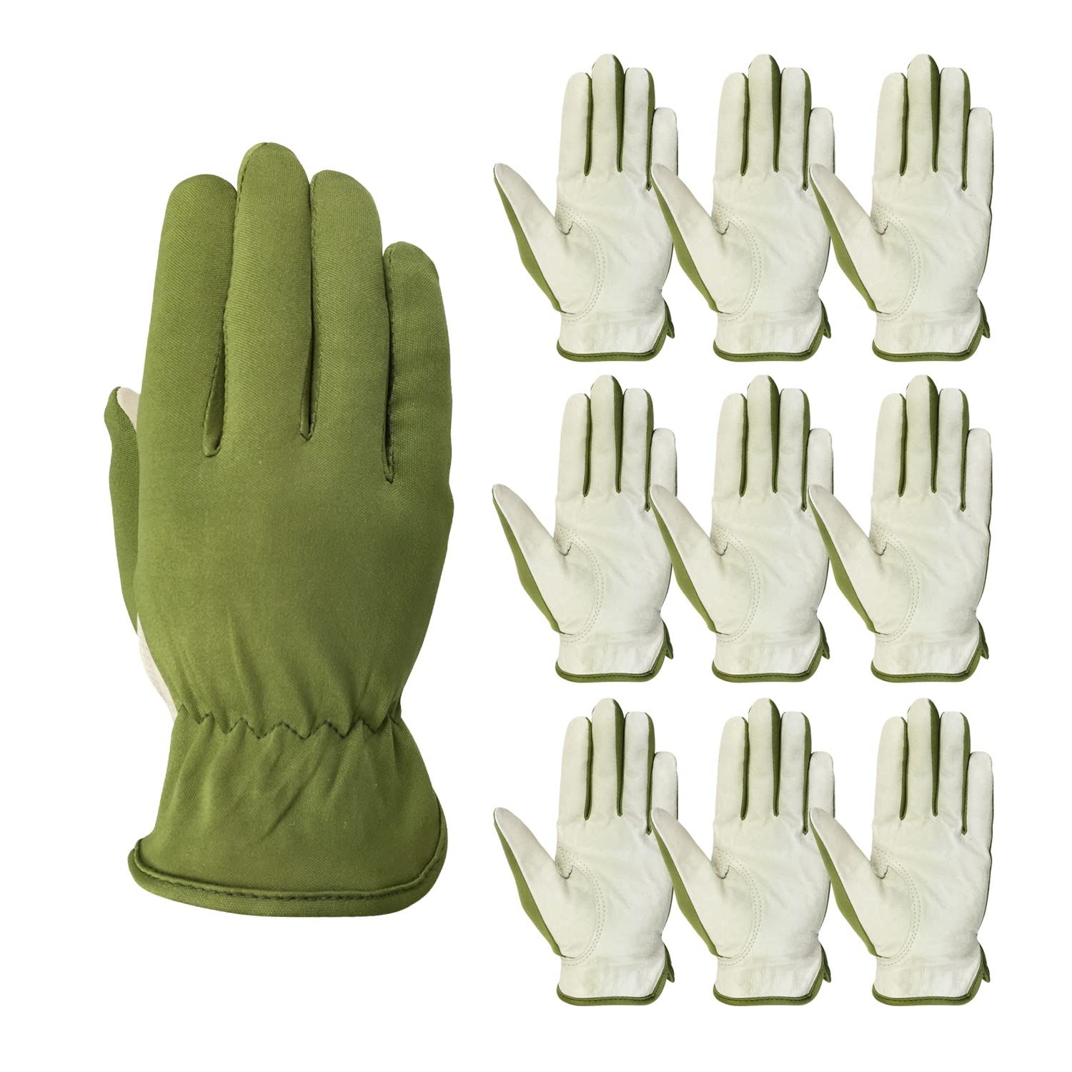 新品 [エース] 【まとめ買い】[10双パック] 豚本革 精密作業用手袋 ライナー手袋 Lサイズ AG620-10P グリーン