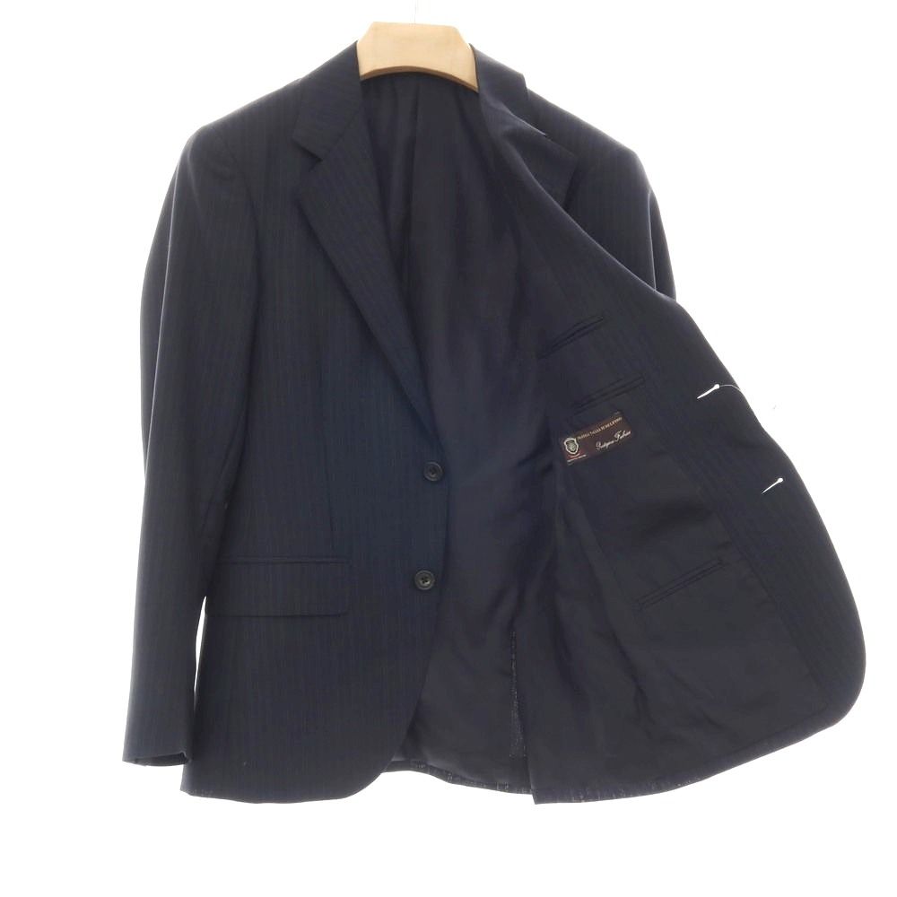 中古】ゼルビーノ ZERBINO ウール ストライプ 2つボタンスーツ