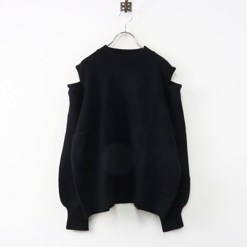 値下げ❗️♡完売品 machatt ラクーンニットコート  ブラック♡ マチャット MACHATT ラクーンショルダーホールニット ｜ブラック
