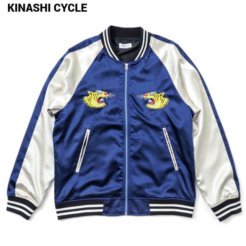M【KINASHI CYCLE スカジャン BLUE 木梨サイクル ジャケット キナシ