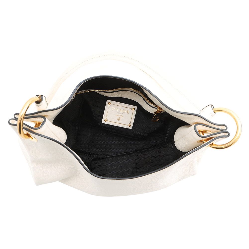 プラダ ワンショルダーバッグ ロゴ レザー 1BC051 PRADA 白 - メルカリ