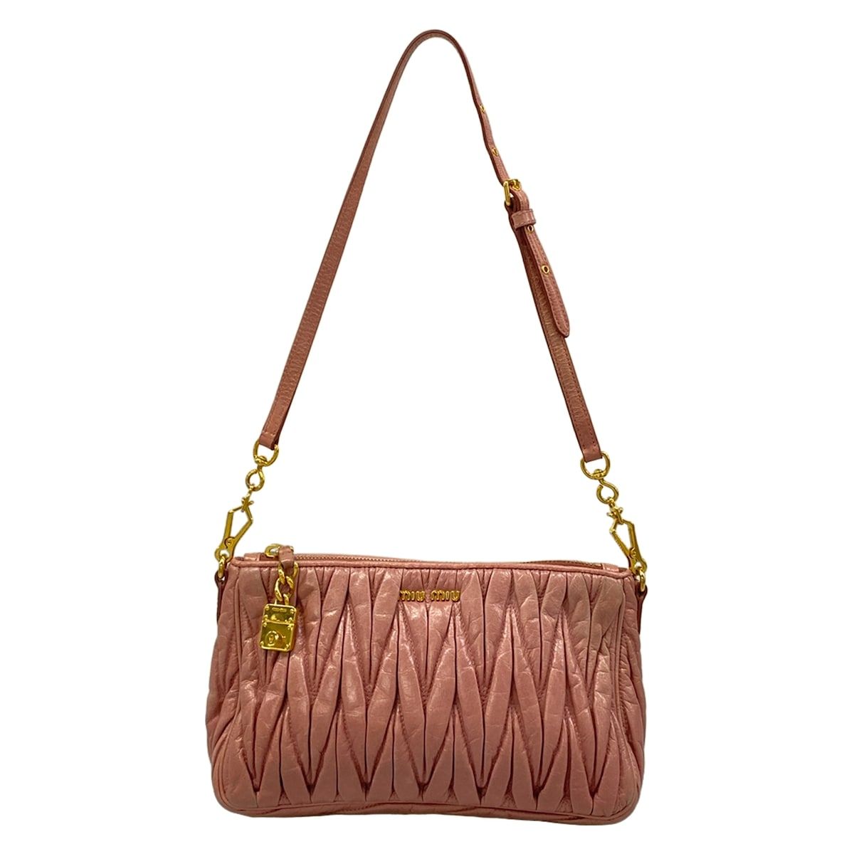 miumiu(ミュウミュウ) ショルダーバッグ マテラッセ ピンク ミニバッグ 