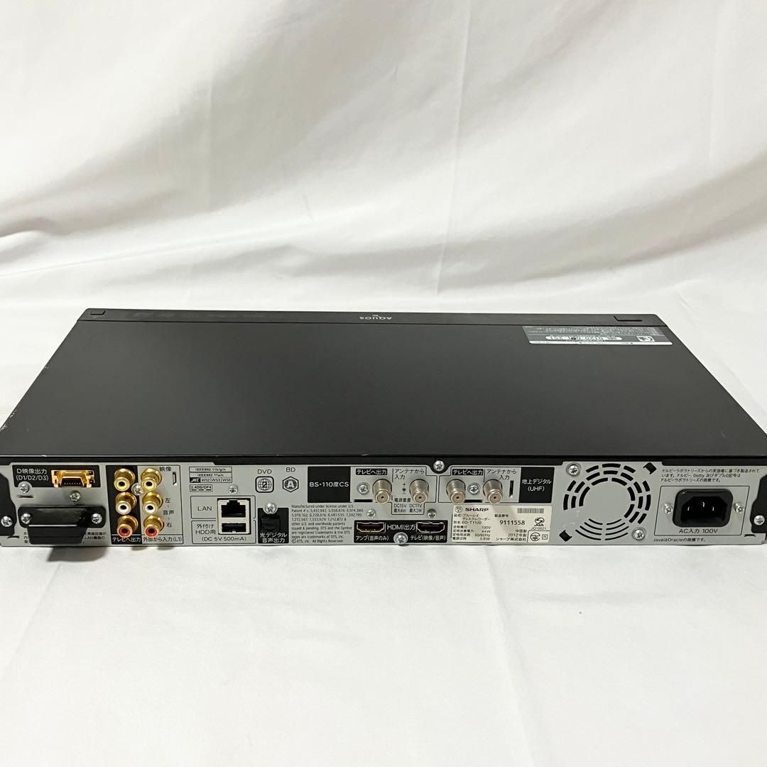 SHARP AQUOS 3番組同時録画 1TB ブルーレイレコーダー BD-T1100