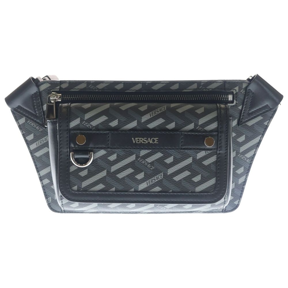 VERSACE (ヴェルサーチ) Signature Belt Bag 1004559 ラ・グレカ シグネチャー ベルト ボディバッグ グレー