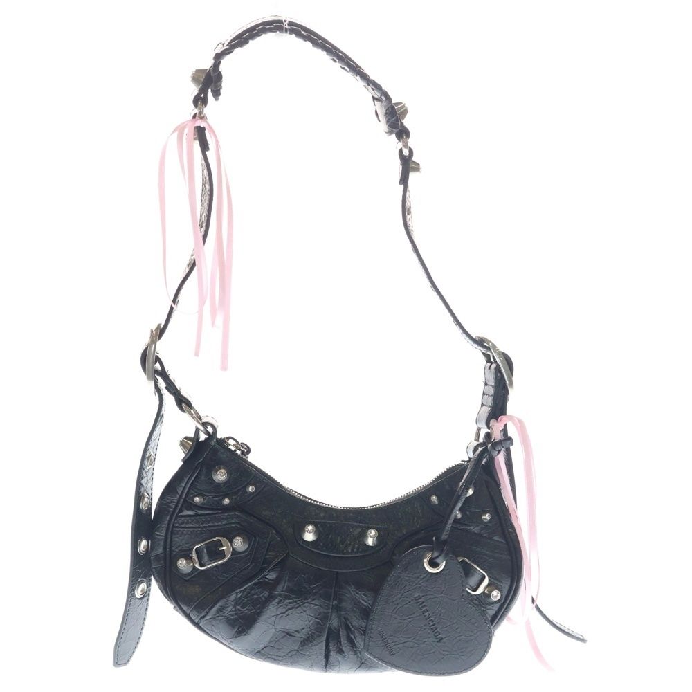 BALENCIAGA バレンシアガ Le Cagole 671309 2AB8Z ルカゴールXS ラインストーン付き ショルダーバッグ ブラック BALENCIAGA (バレンシアガ) Le Cagole 671309 2AB8Z ルカゴールXS