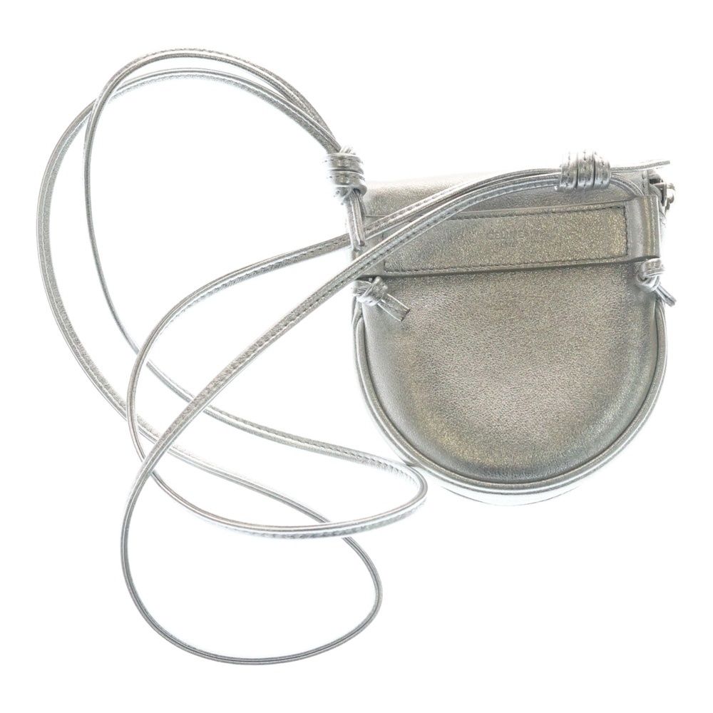 CELINE セリーヌ LOGO PRINTED TRUMPET SHOULDER BAG ロゴ プリント トランペット ショルダーバッグ シルバー CELINE (セリーヌ) LOGO PRINTED TRUMPET SHOULDER BAG ロゴ プリント