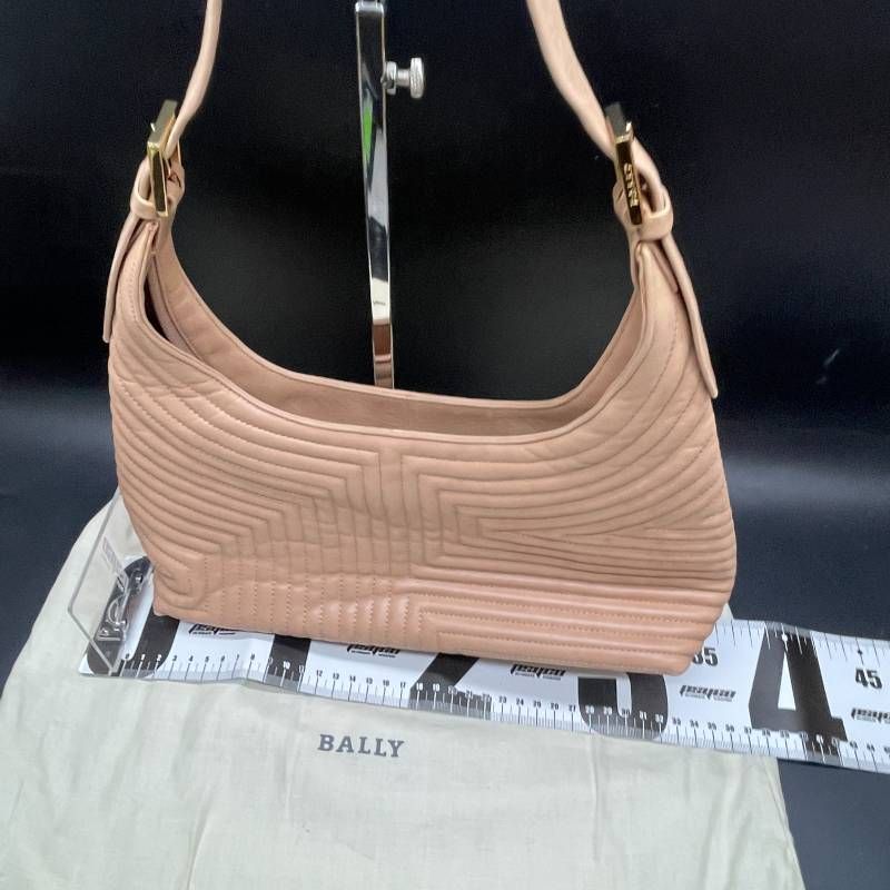 T451 BALLY キルティング ワンショルダーバッグ レザー ベージュ