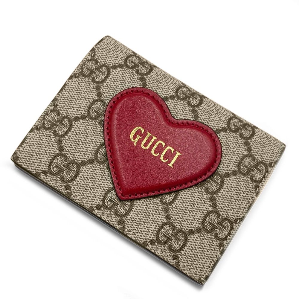 新品・未使用品】グッチ GUCCI GGスプリーム 二つ折り財布 ハート