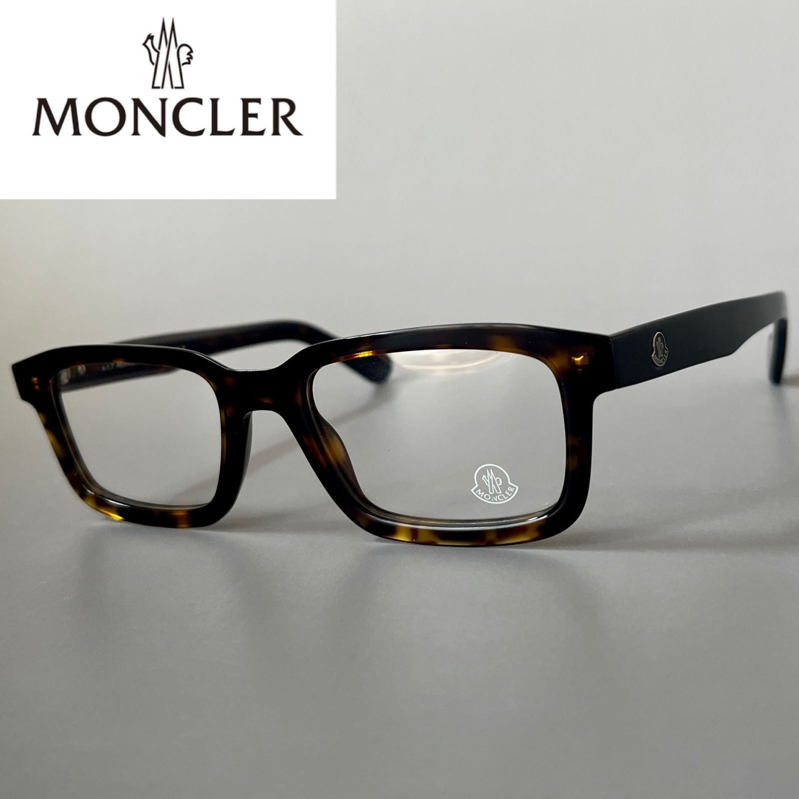 モンクレール メガネ MONCLER ダークブラウン グラデーション スクエア 