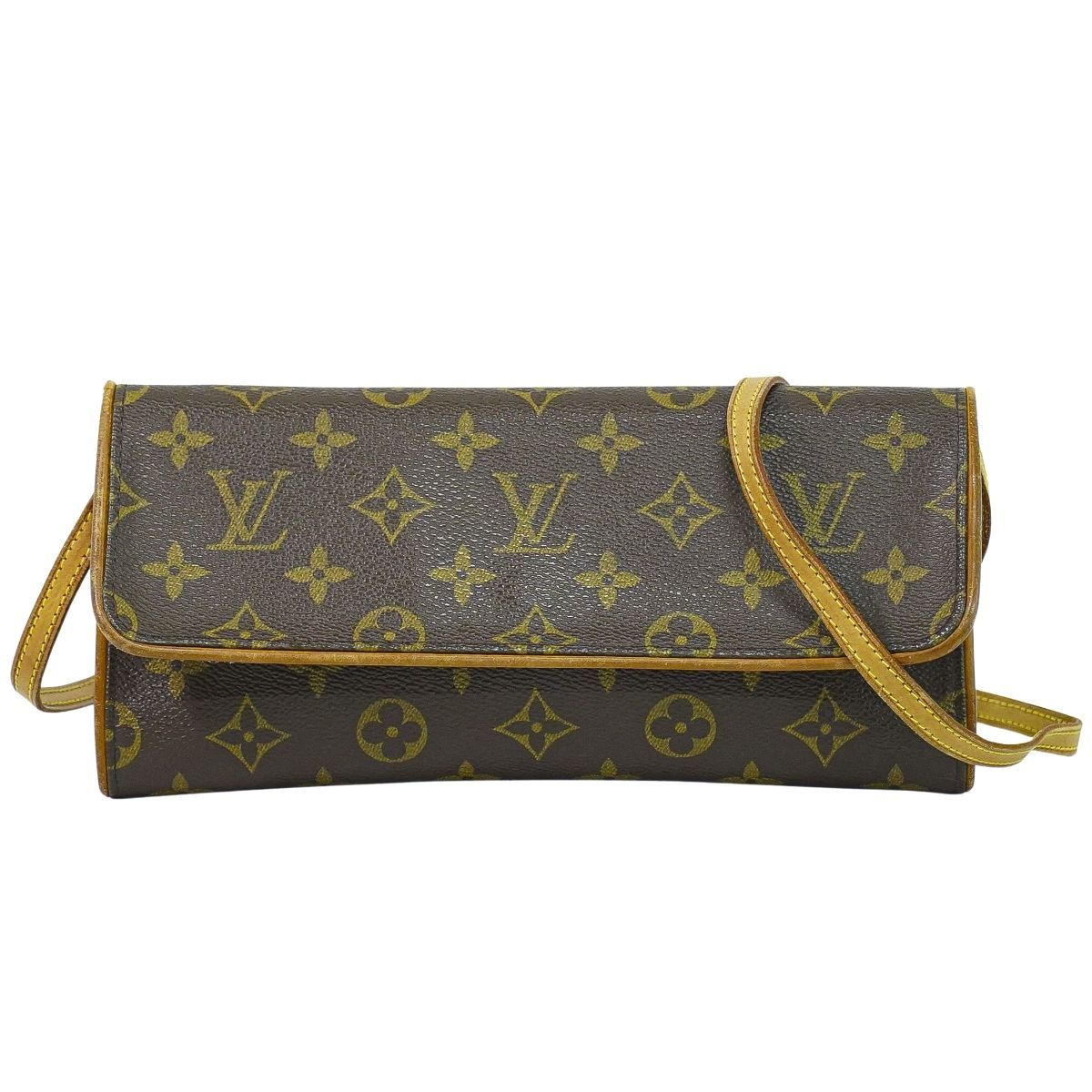本物 ルイヴィトン LOUIS VUITTON LV ポシェットツイン GM モノグラム 2WAY ショルダーバッグ ポシェット クラッチバッグ ブラウン M51852 ビトン バッグ 中古 本物 ルイヴィトン LOUIS VUITTON LV ポシェットツイン GM モノグラム