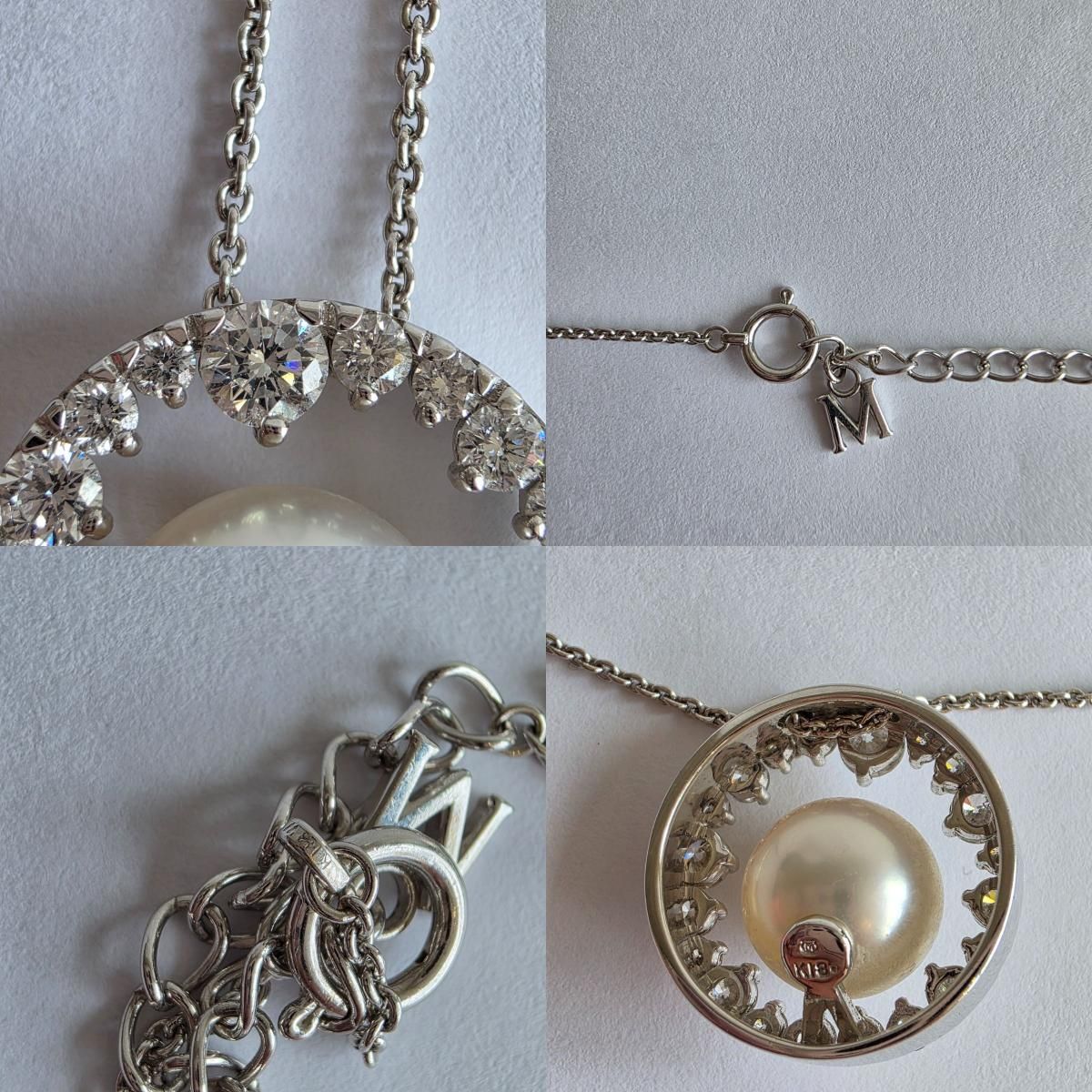 MIKIMOTO ミキモト ダイヤモンド サークル アコヤパール ネックレス 