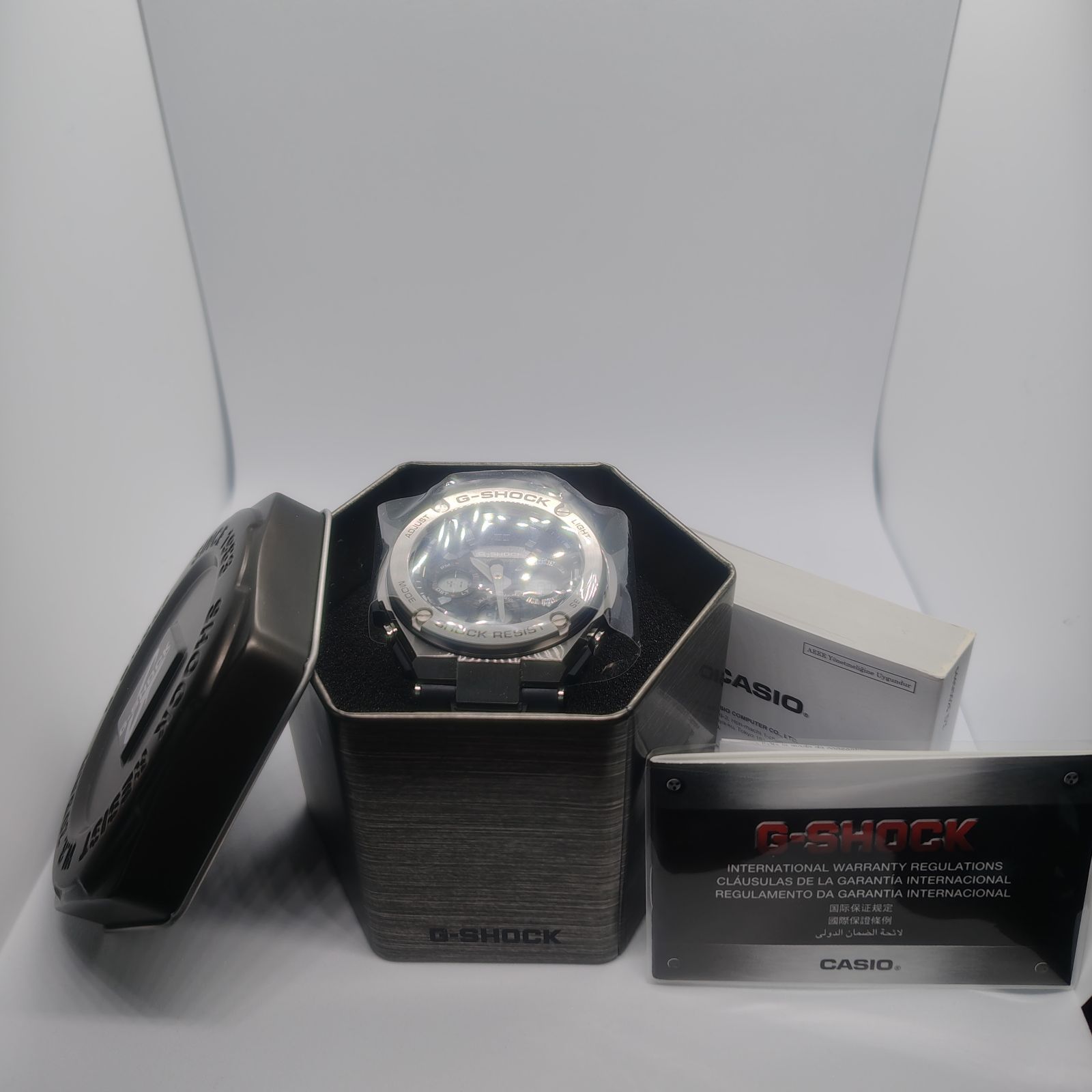 美品 CASIO カシオ Gショック Gスチール ソーラークォーツ 腕時計 GST 