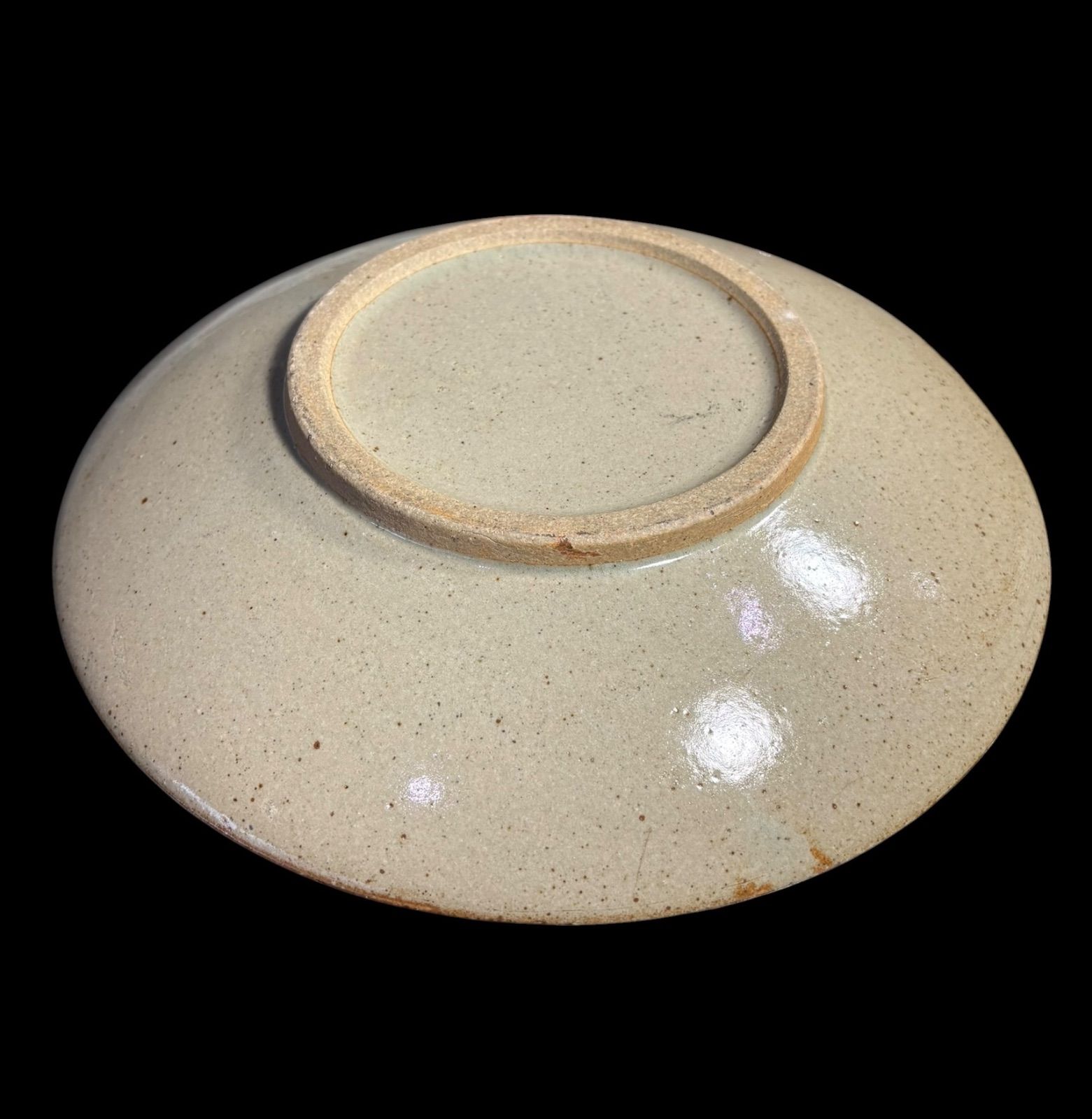 益子焼 絵皿 梅 伝統工芸 大皿 飾り皿 民芸陶器 骨董品 アンティーク