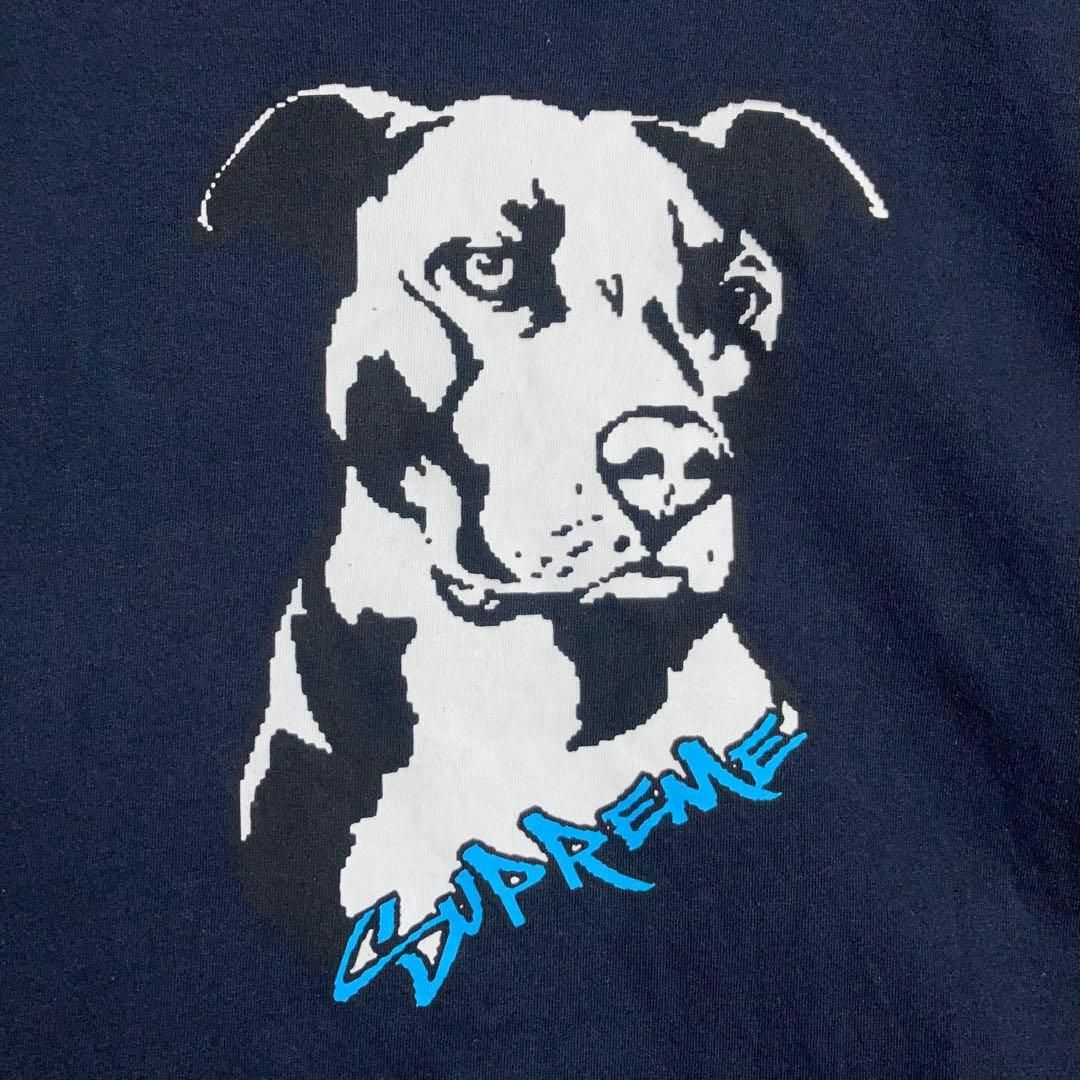 SUPREME Tシャツ ビッグロゴ 犬 紺 XL-商品の通販