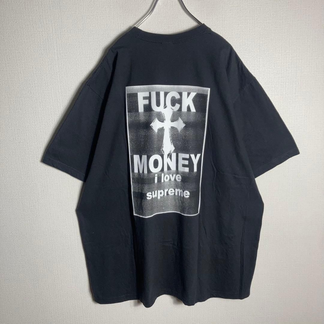 SUPREME Tシャツ FUCK MONEY 両面ロゴ プリント 黒 2XL-心と体の健康