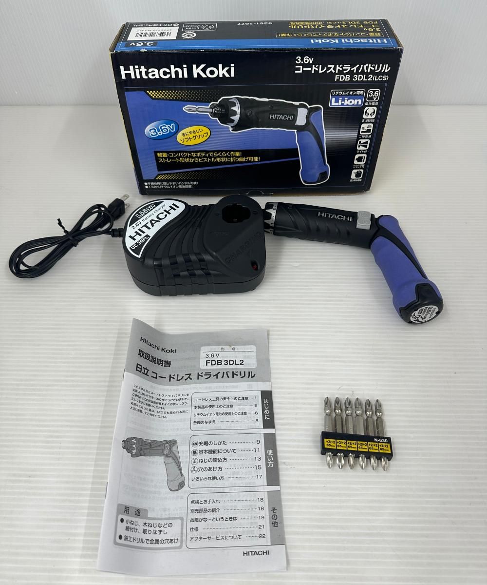 【中古品】Hitashi Koki 日立工機 コンパクト電動ドライバ コードレスドライバードリル FDB3DL2 (2604112)