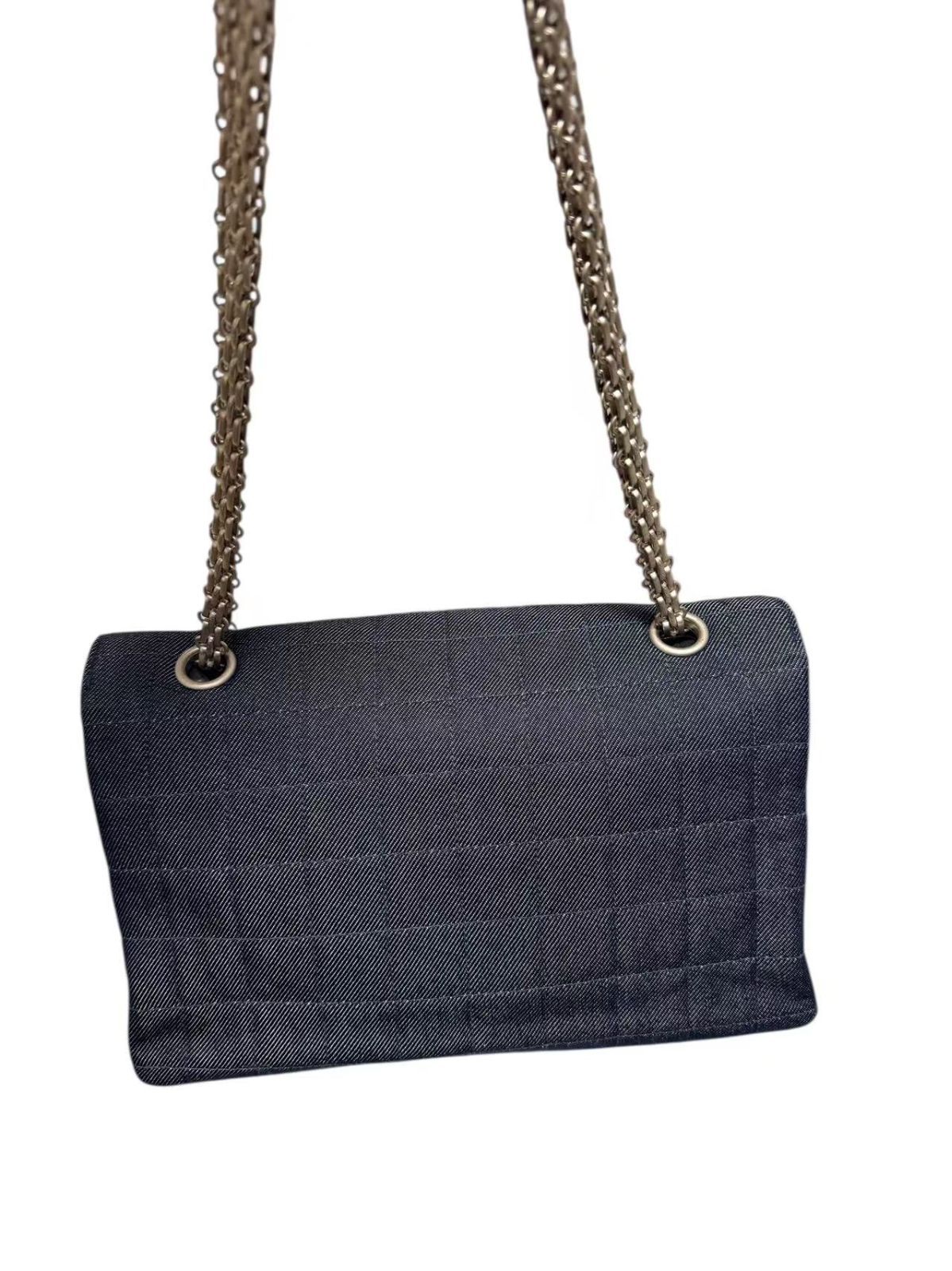 超美品◇シャネルCHANELデニム2.55チョコバーマトラッセシルバーSV金具