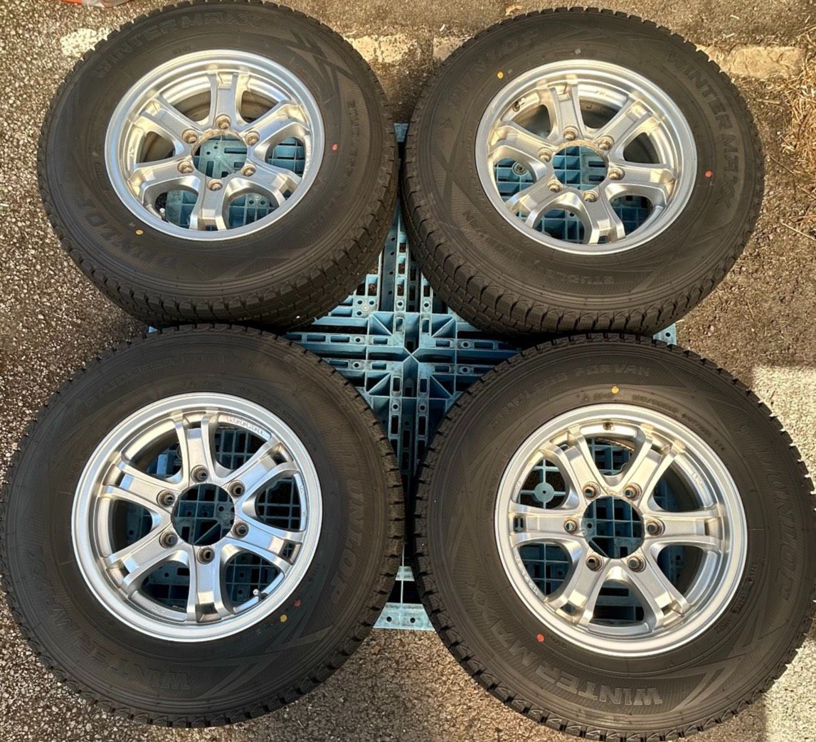 ダンロップ WINTER MAXX 15インチ スタッドレス 4本セット 溝あり 日産キャップ付き