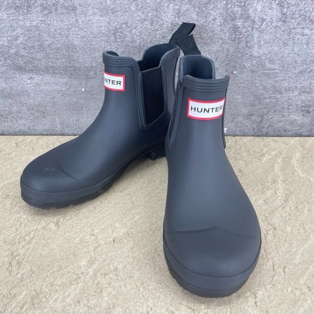 展示品 HUNTER レインブーツ ショートブーツ 23cm UK4 US6 グレーの 