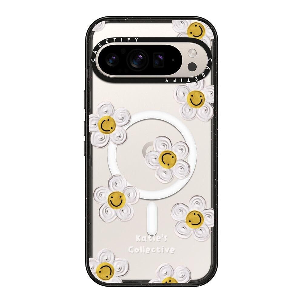 スマートフォン・携帯電話 CASETiFY マグネット式 インパクトケース Google Pixel 9 Pro XL - Daisy by Katie-s Collective - ブラック