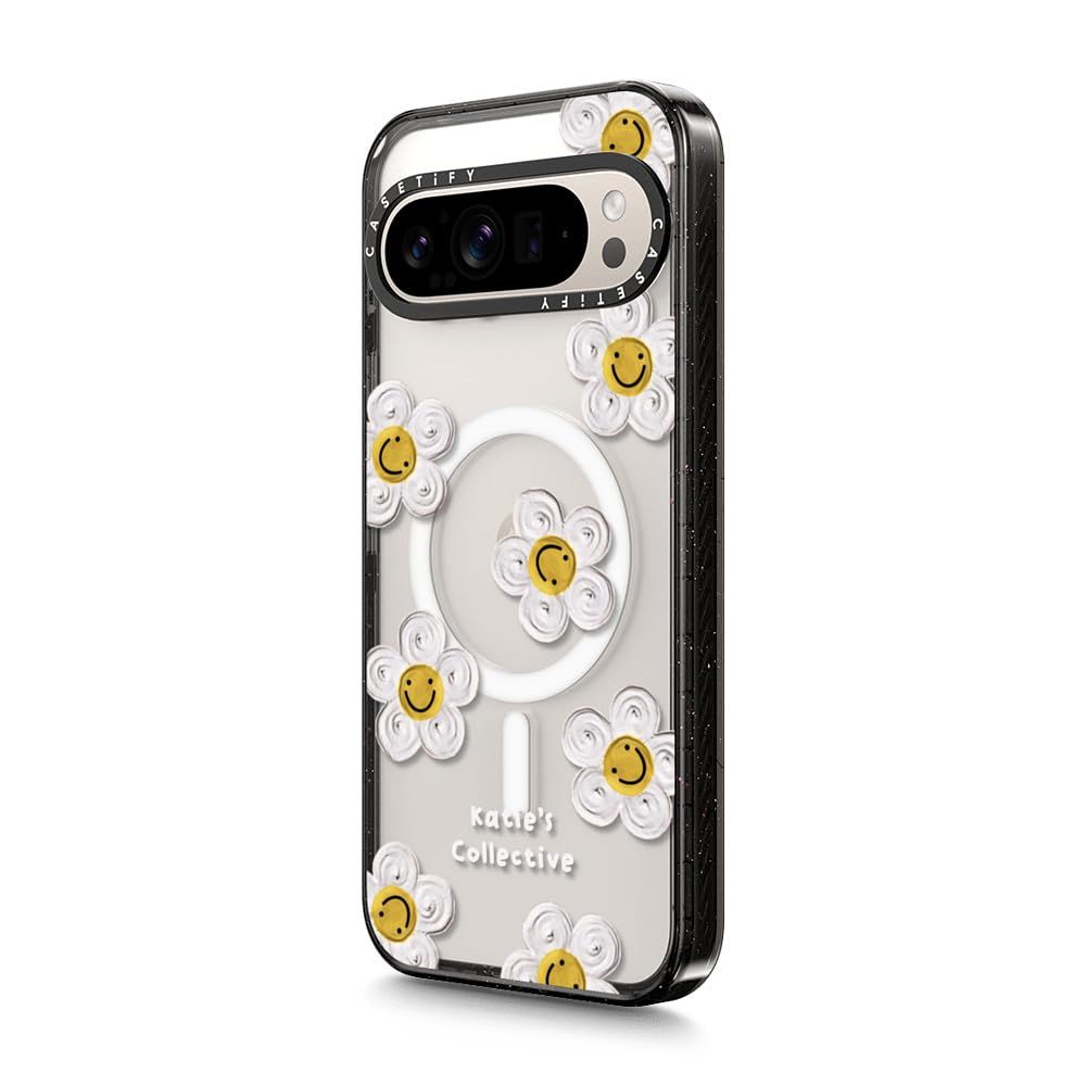 スマートフォン・携帯電話 CASETiFY マグネット式 インパクトケース Google Pixel 9 Pro XL - Daisy by Katie-s Collective - ブラック