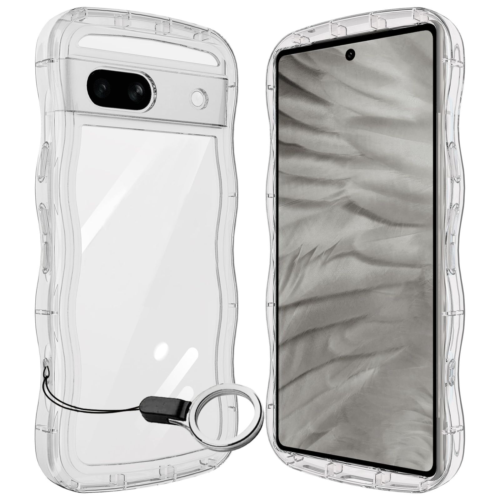 Google Pixel 8A用ケースクリア リング付き グーグルピクセル 8A 