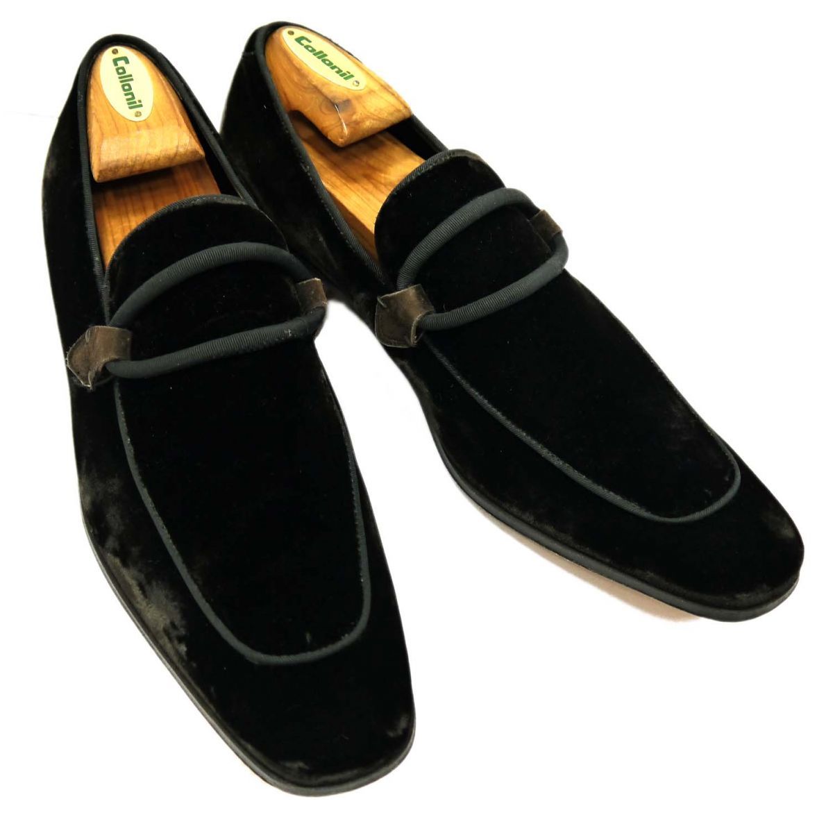 極美品◆YVES SAINT LAURENT rive gauche ベロア ローファー ロングノーズ ドレスシューズ イタリア製 イヴサンローラン メンズ クーポン配布中】極美品◇YVES SAINT LAURENT rive gauche ベロア