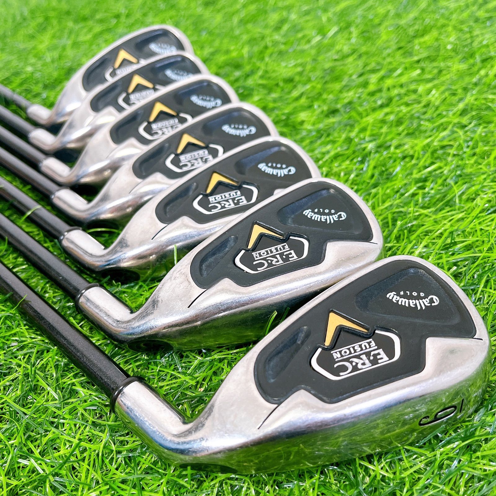 クリーニング済callaway FUSIONキャロウェイアイアンセット7本/R