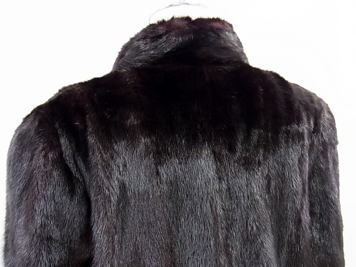 高品質注文 ◇高級本毛皮◇ブラックミンクコート MINK 高級 毛艶良好