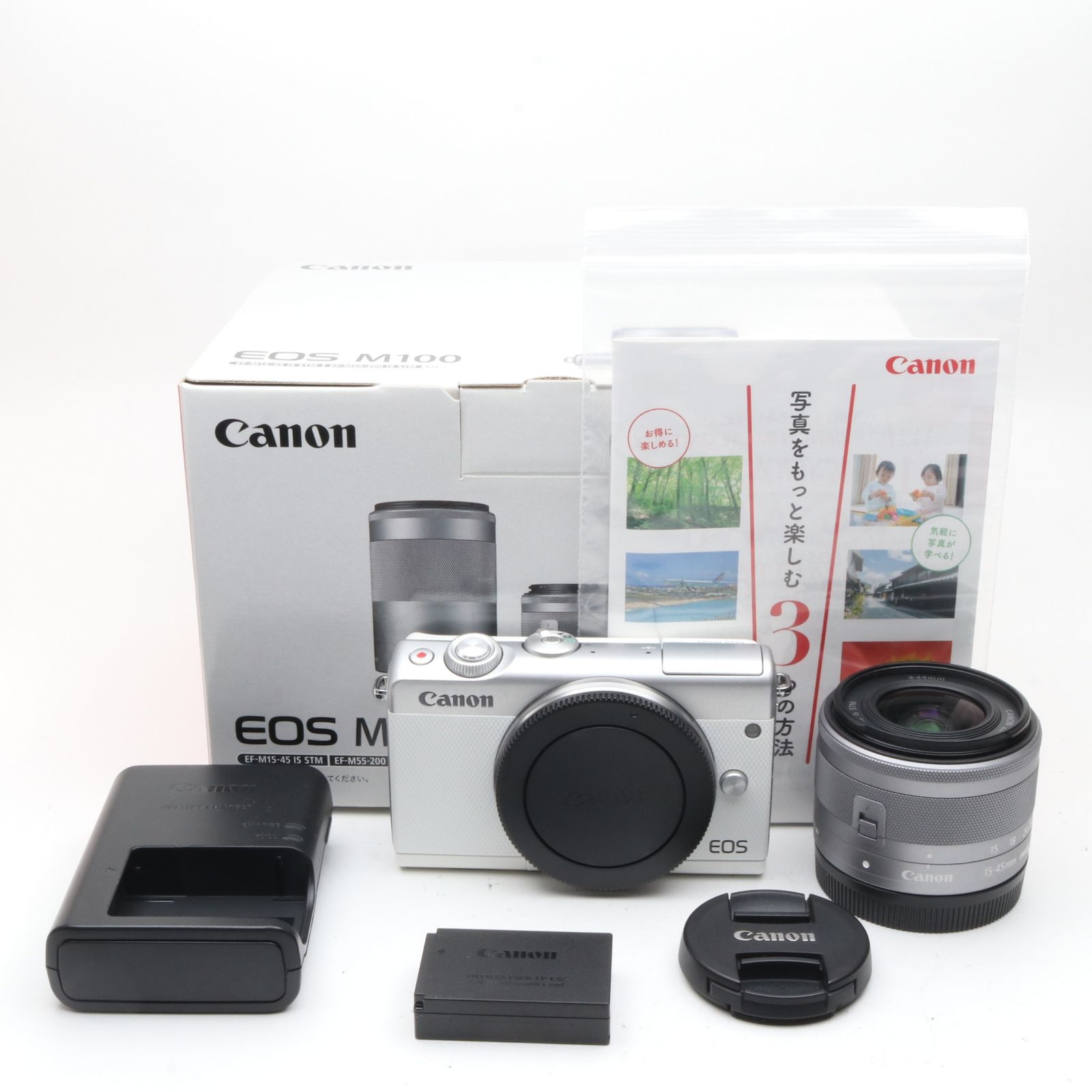 Canon EOS M100 EF-M15-45 IS STM レンズキット(ホワイト) 〔Canon EF 