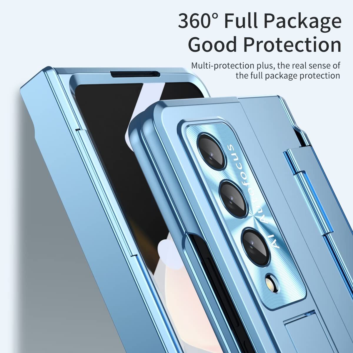 Galaxy Z Fold4 / W23携帯360度の完全な保護 ケース+強化ガラス 