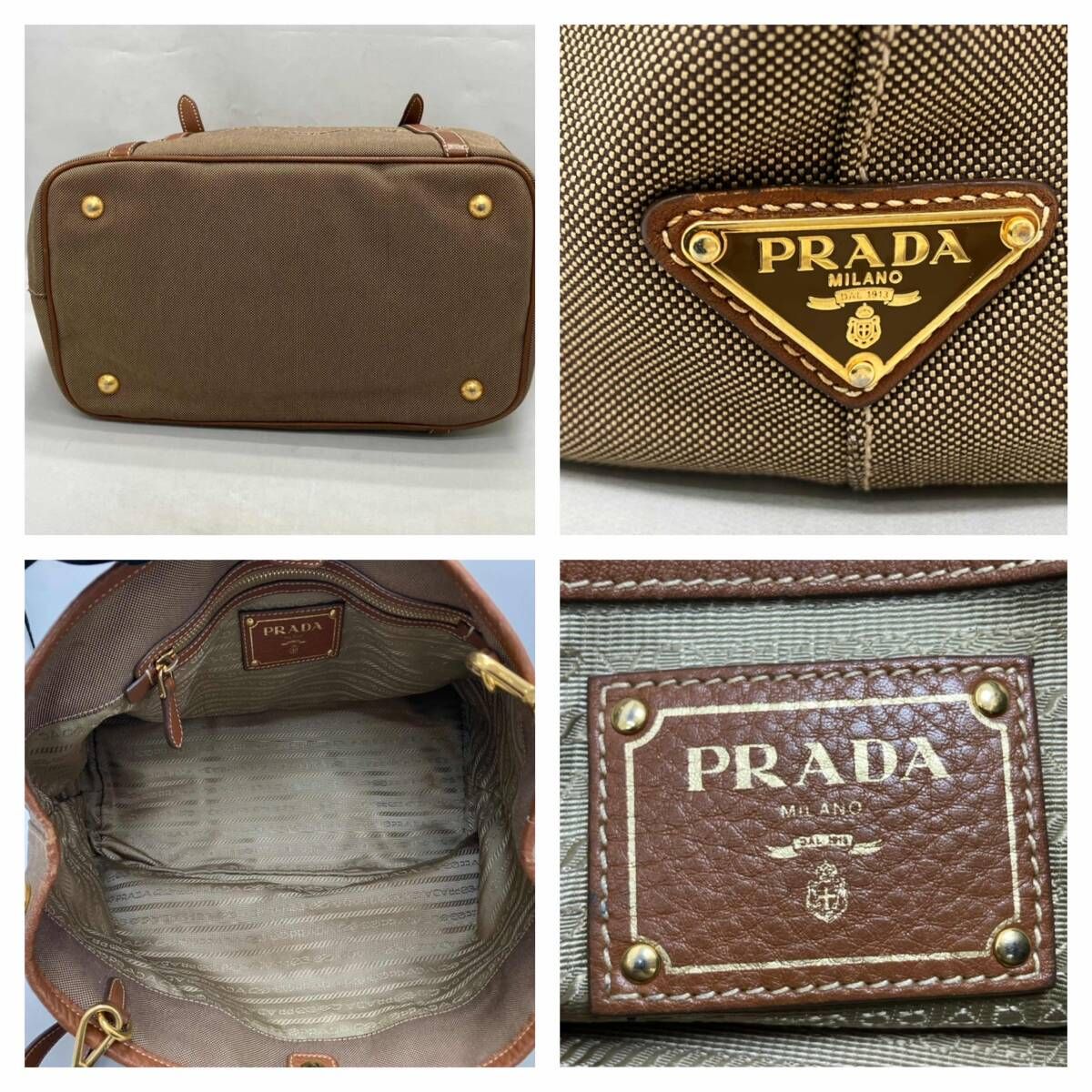 鑑定書付】PRADA プラダ ロゴジャガード BN1841 222 2way ショルダー