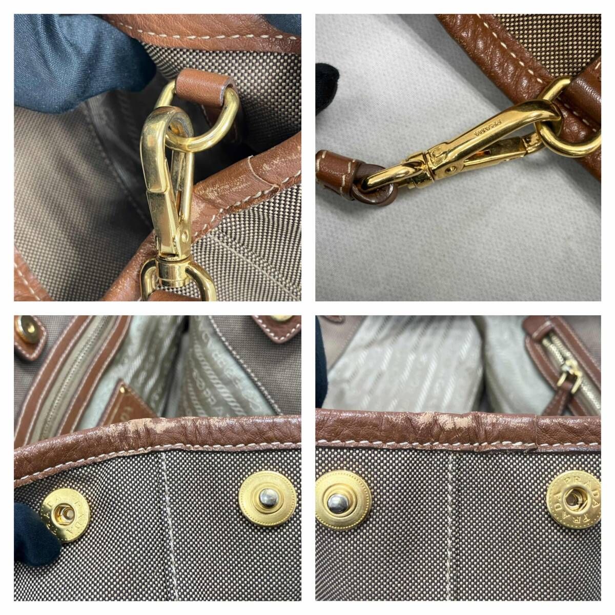 鑑定書付】PRADA プラダ ロゴジャガード BN1841 222 2way ショルダー