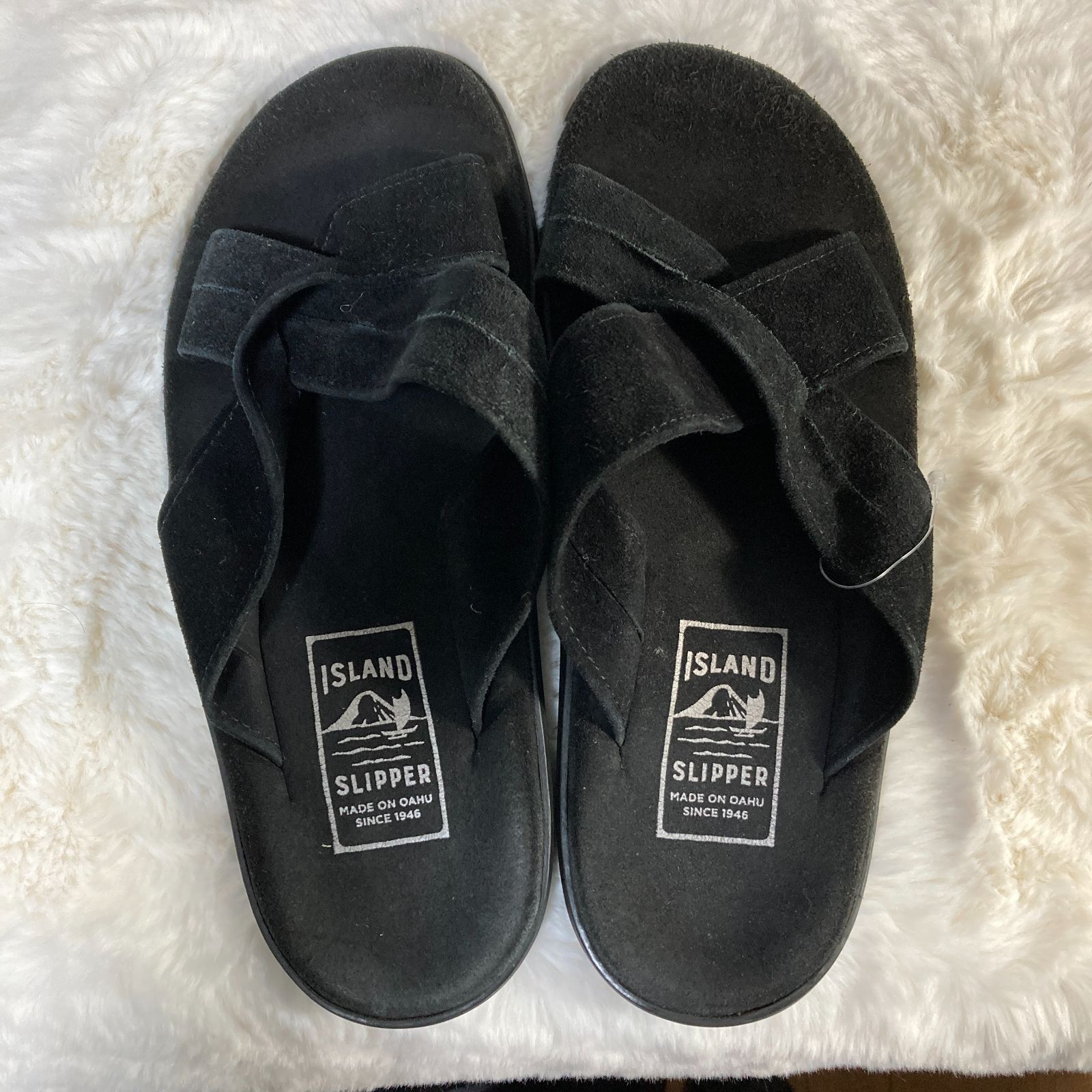 ハワイ製 ISLAND SLIPPER アイランド スリッパ スエードレザー クロス 