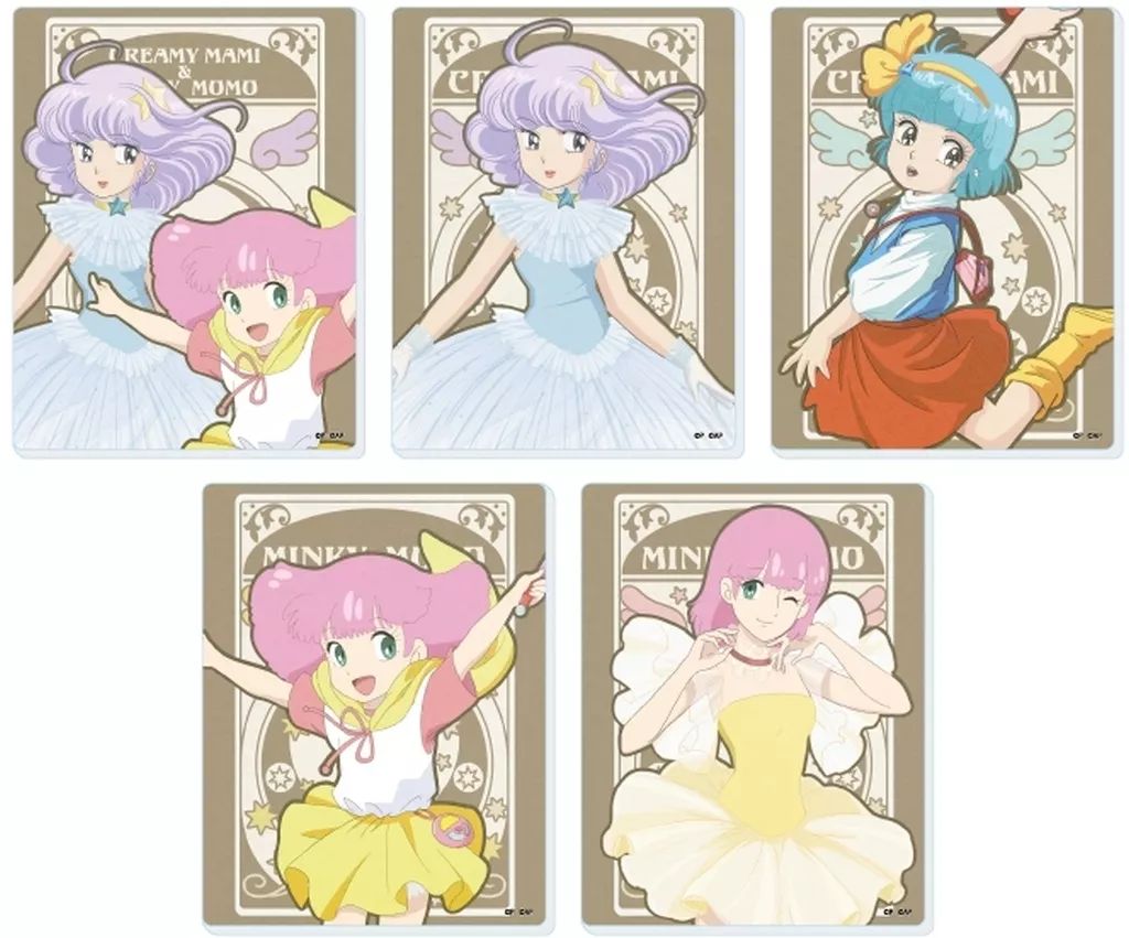 【】キャラカード 全5種セット 「魔法の天使クリィミーマミ×魔法のプリンセス ミンキーモモ アクリルカード 02.ANTRAITEイラスト」