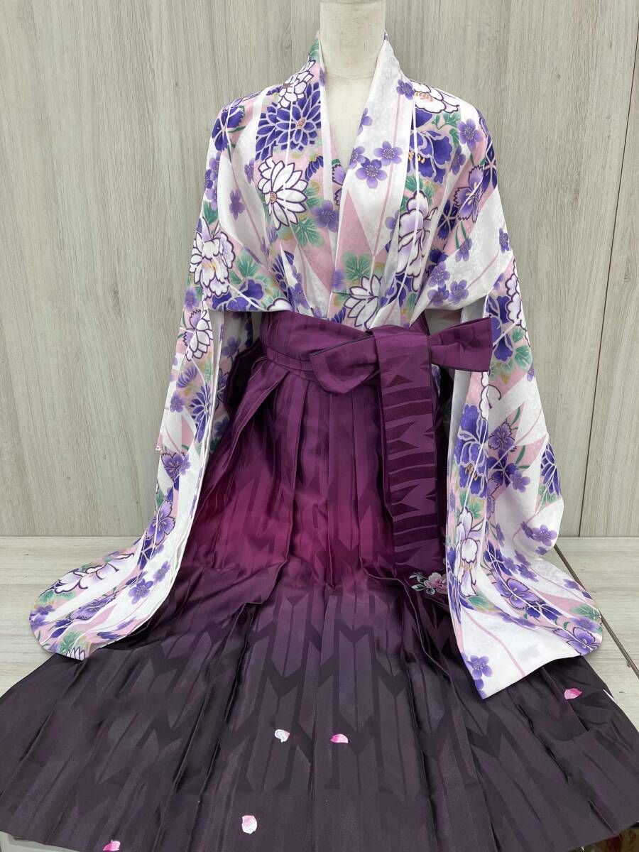 紫 袴 小学生 超値下げ 紫色 花柄 袴 小学生 卒業式 超値下げ 紫色 花