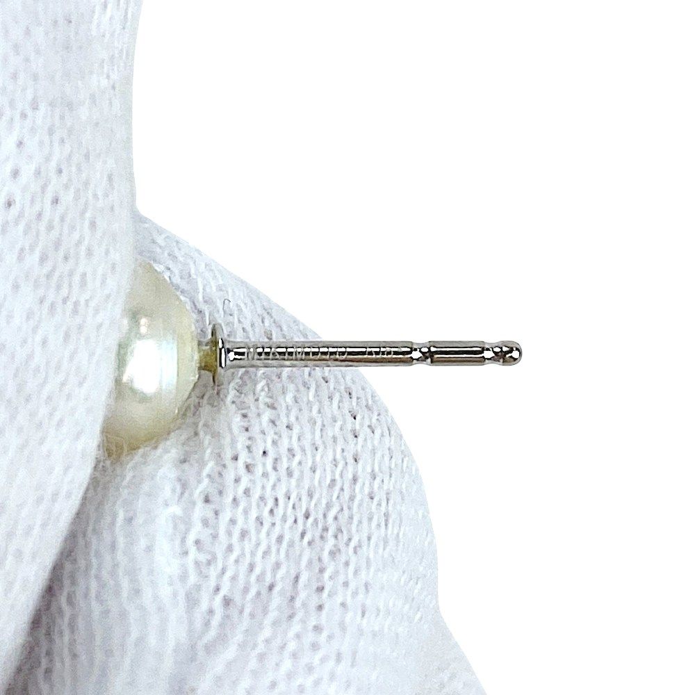 ミキモト パール ピアス K18 WG ミキモト □美品□ パール ワンポイント ピアス アクセサリー ホワイト