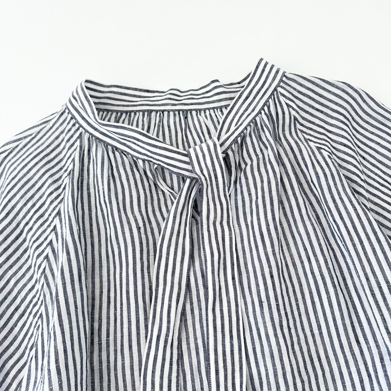23区 LIBECO リネン ボウタイ ブラウス 大きいサイズ 46 3L 2XL 