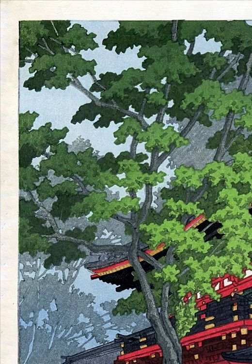 川瀬巴水 山王の雨後 大サイズ 複製 ポスター 新版画 版画 木版画 風景
