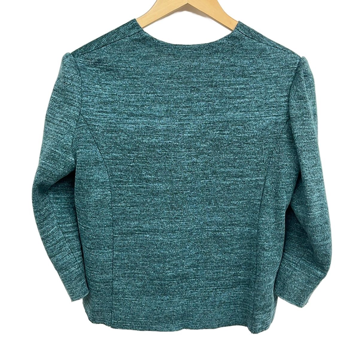mina perhonen (mina)(ミナペルホネン) カーディガン サイズ38 M レディース美品  ライトグリーン×ダークグリーン 麻 mina perhonen (mina)(ミナペルホネン) カーディガン サイズ38 M