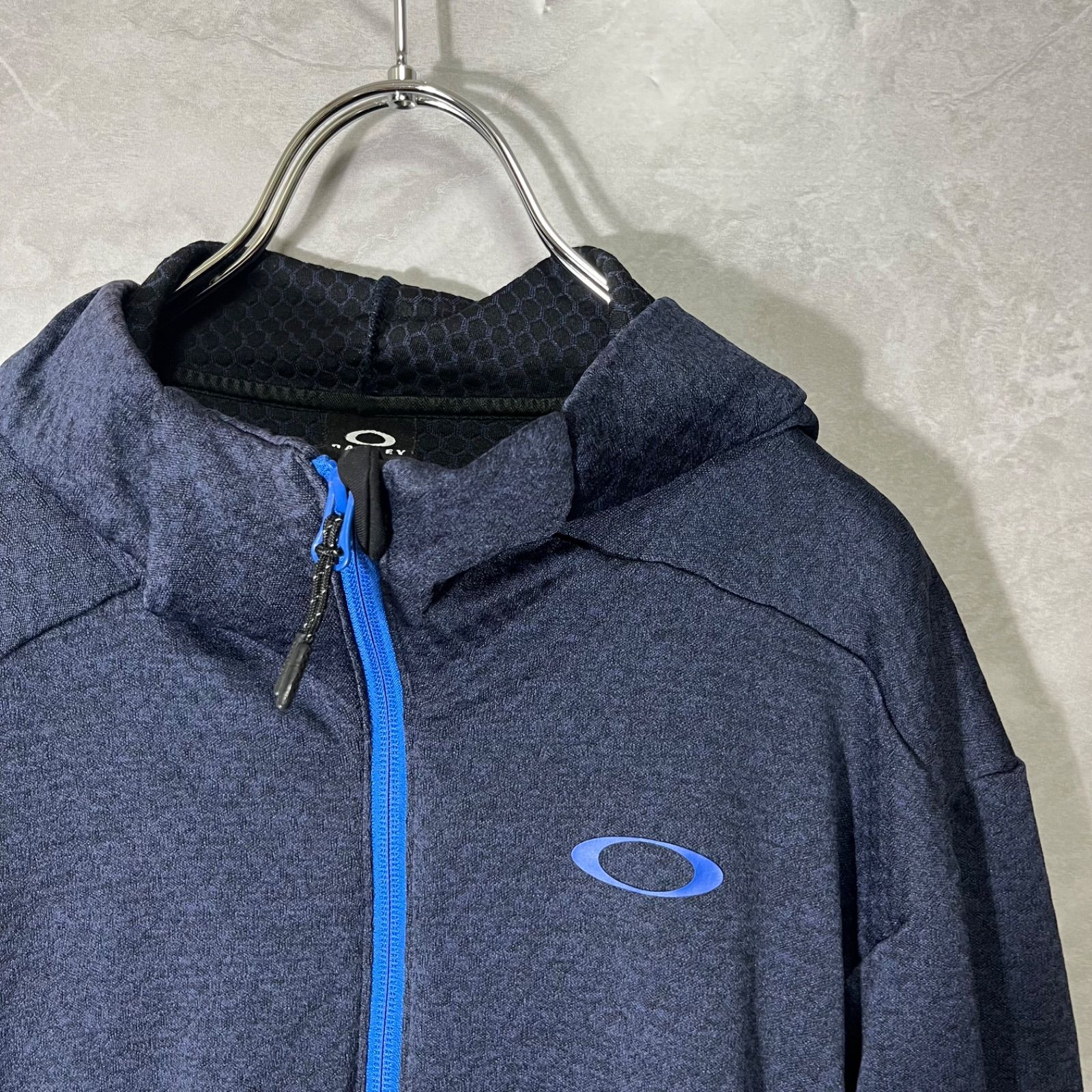 オークリー OAKLEY ジップ アップ パーカー ブルゾン ネイビー ロゴ XL 