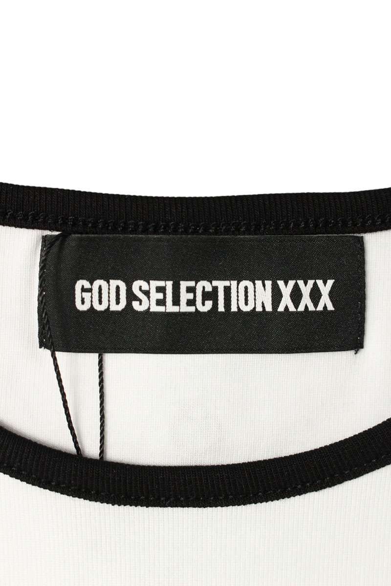 ゴッドセレクショントリプルエックス  GXL-S25-CS-05 バイカラーロゴプリントTシャツ レディース FREE ゴッドセレクショントリプルエックス GXL-S25-CS-05 バイカラーロゴ